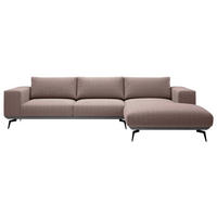 ECKSOFA Bordeaux Chenille  - Bordeaux/Schwarz, Design, Holz/Textil (330/180cm) - MID.YOU