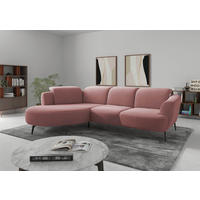 ECKSOFA ZOE E in Mikrofaser Altrosa  199/309 cm  - Schwarz/Altrosa, KONVENTIONELL, Textil/Metall (199/309cm) - Sit & More
