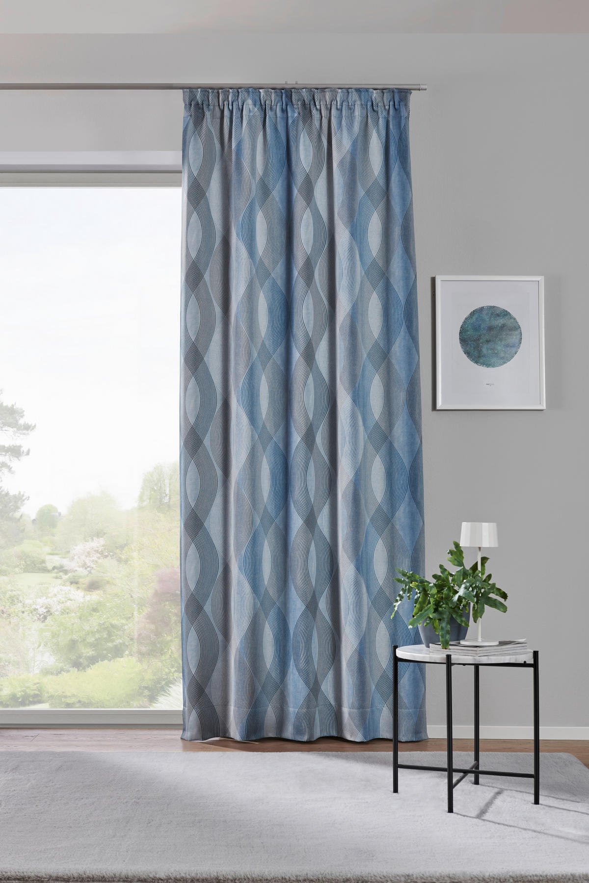 DEKOSTOFF per lfm Verdunkelung  - Blau, Basics, Textil (145cm) - Esposa