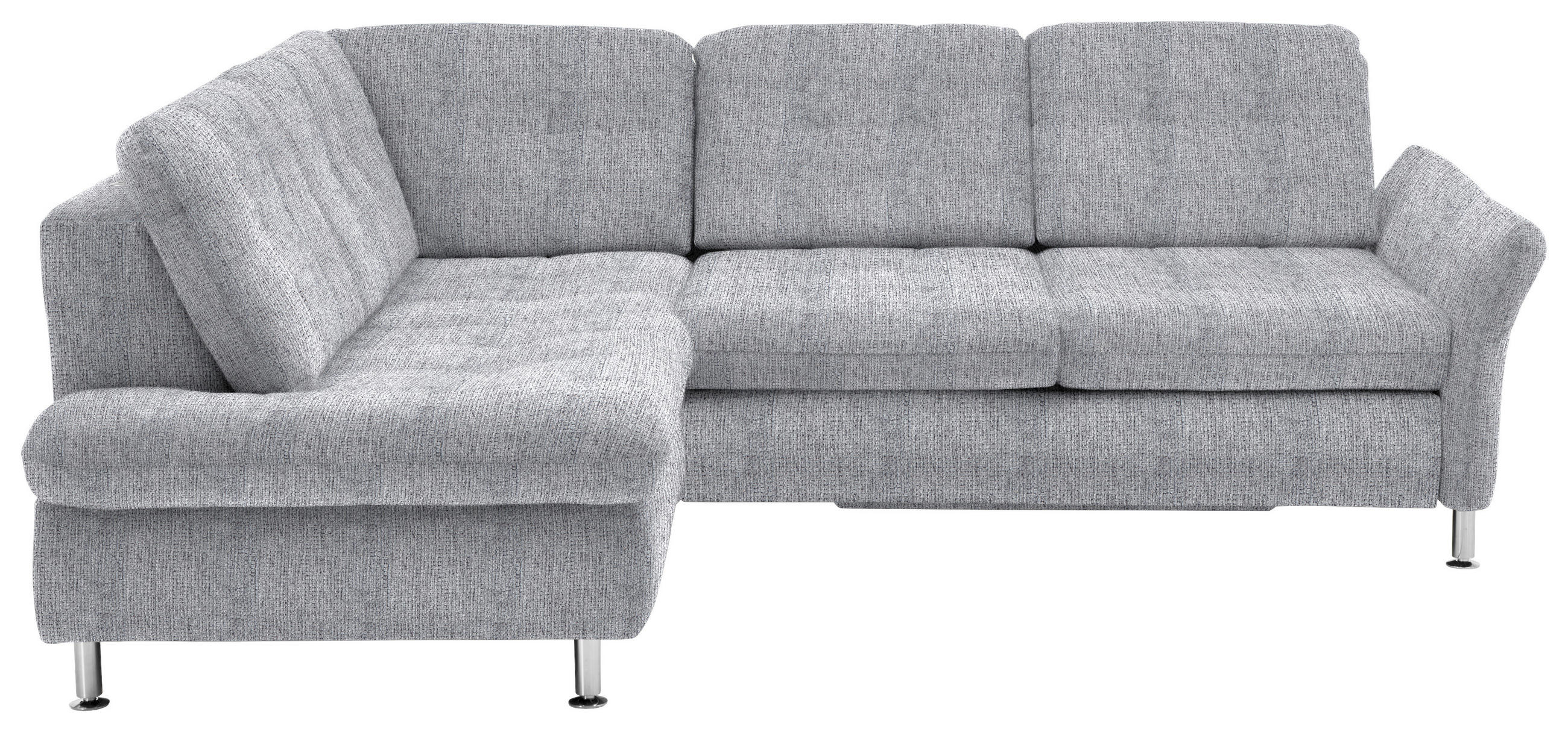 ECKSOFA Alufarben Webstoff  - Chromfarben/Alufarben, KONVENTIONELL, Textil/Metall (210/242cm) - Beldomo Style