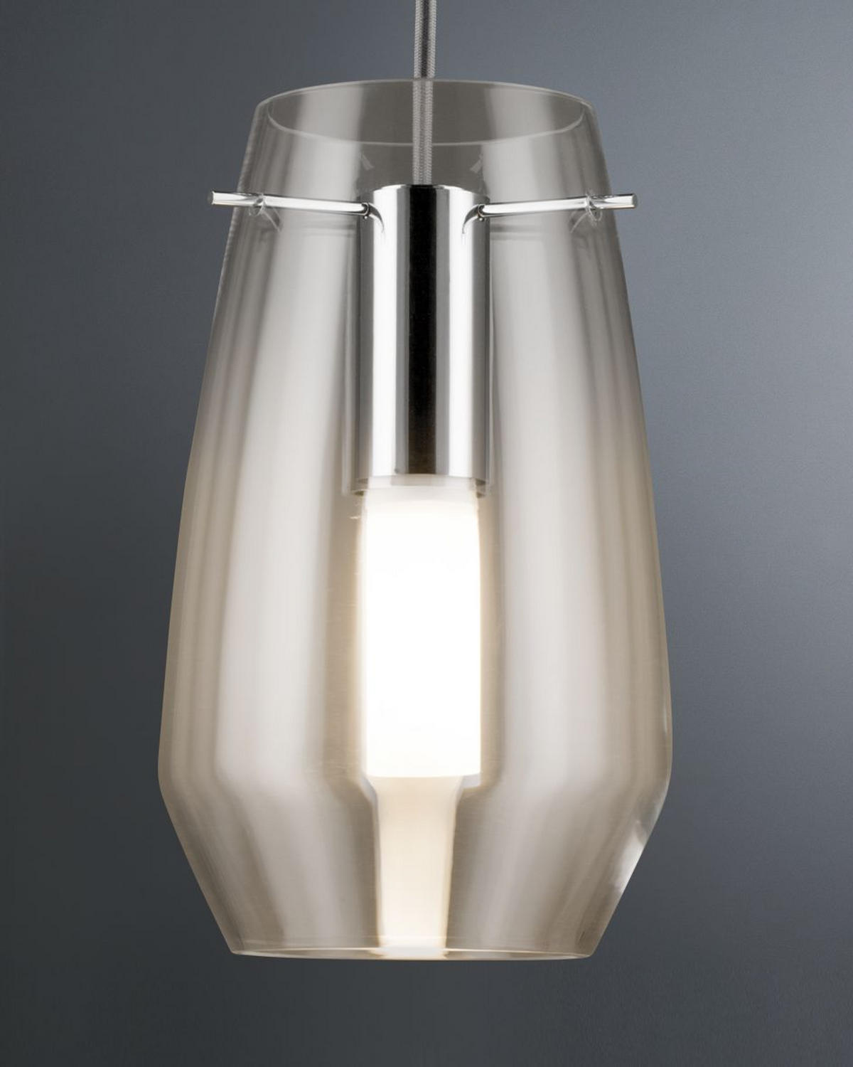 SCHIENENSYSTEM-LEUCHTENSCHIRM URail   - Klar, Design, Glas (28cm) - Paulmann
