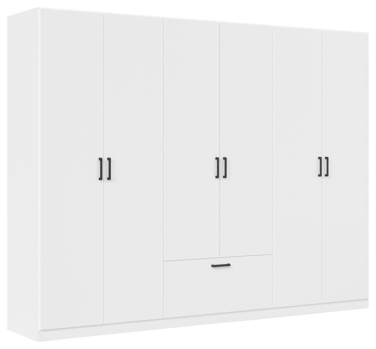 KLEIDERSCHRANK in Weiss  - Weiss/Grau, Basics, Holzwerkstoff/Metall (271/210/54cm) - Boxxx