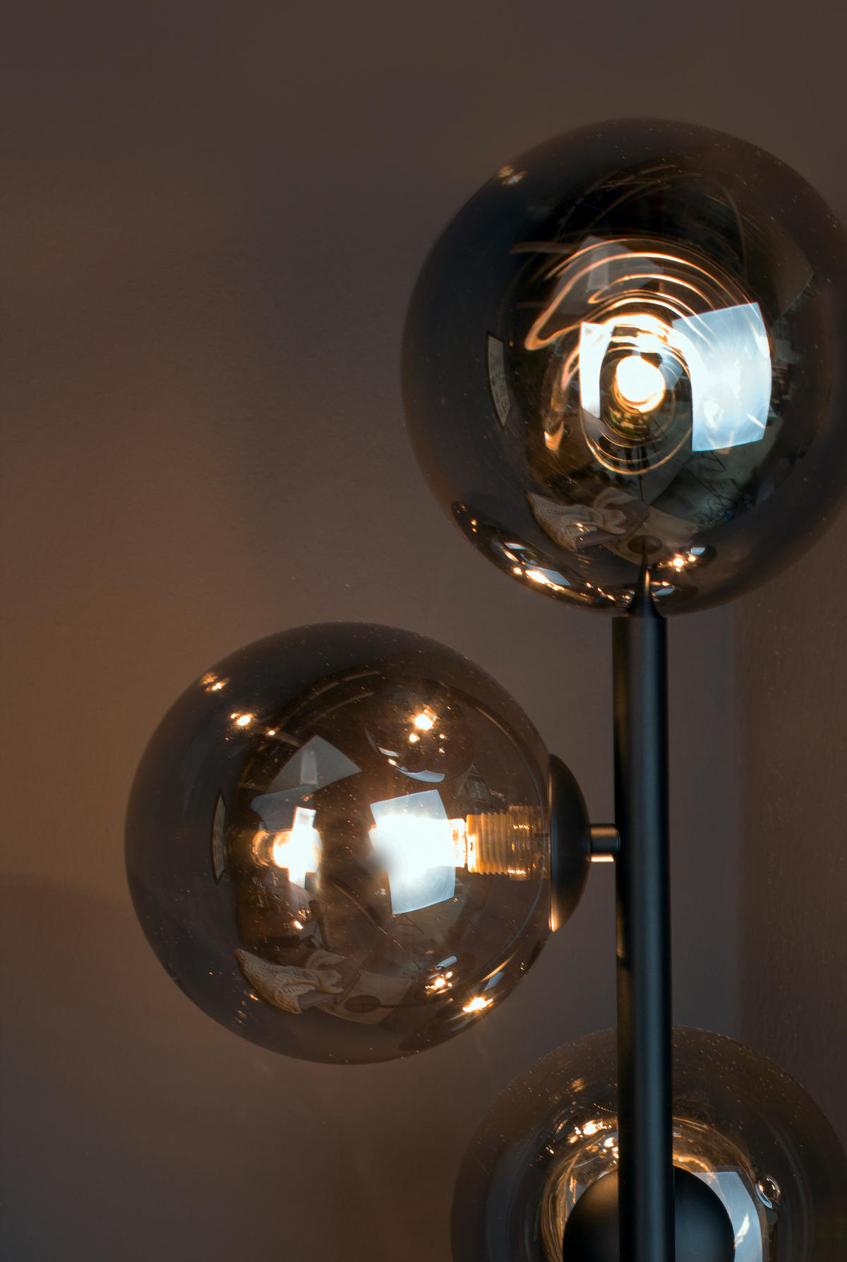 STEHLEUCHTE 34,5/160 cm    - Schwarz, Design, Glas/Metall (34,5/160cm)