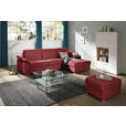 ECKSOFA in Flachgewebe Rot  - Chromfarben/Rot, KONVENTIONELL, Textil/Metall (285/176cm) - Novel