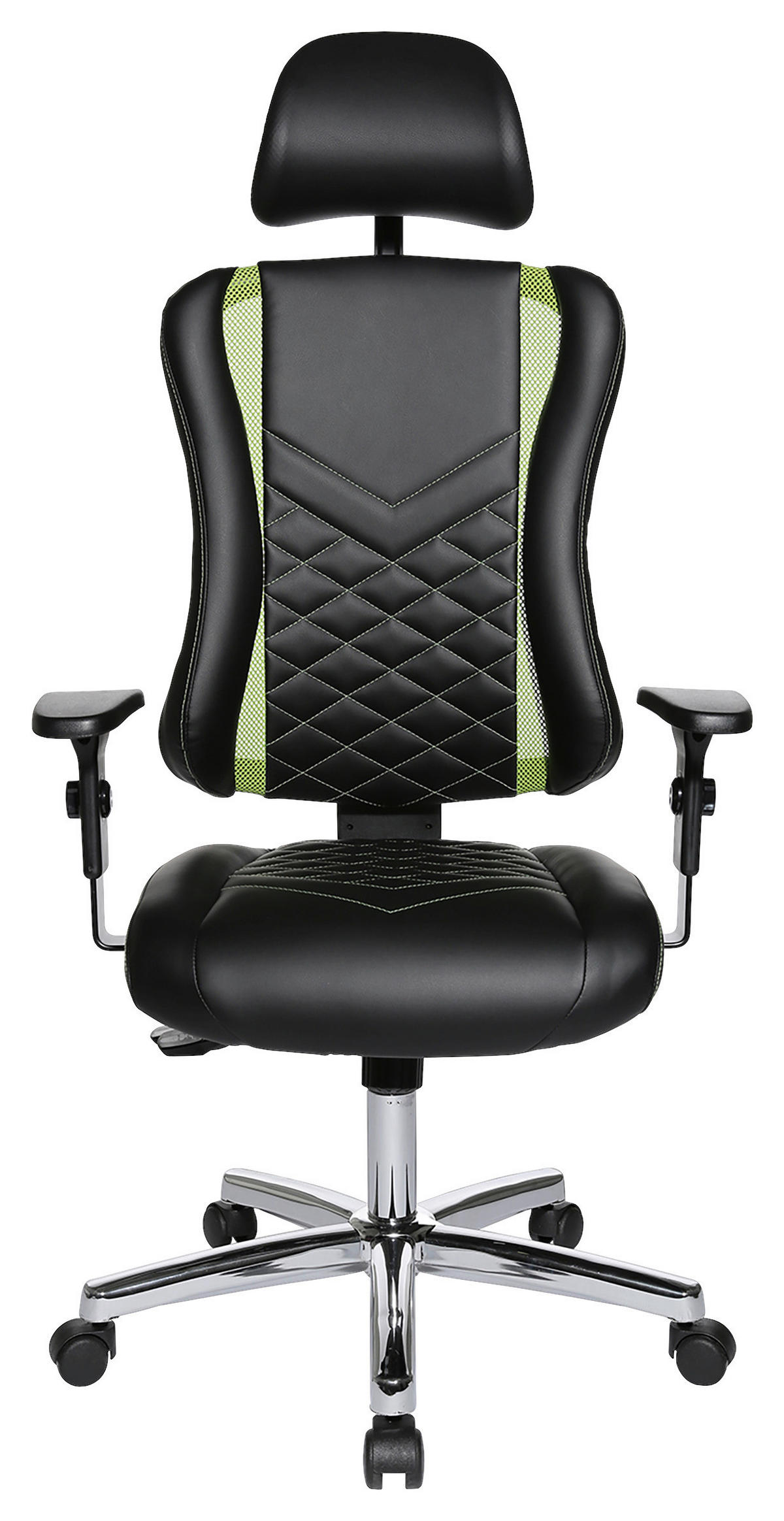 GAMINGSTUHL Grün, Schwarz Kunststoff, Textil   - Chromfarben/Schwarz, Design, Kunststoff/Textil (47,5/99-127/44cm) - Dieter Knoll