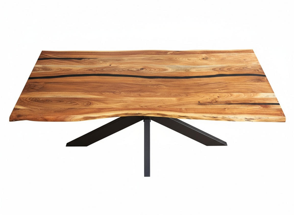 ESSTISCH in Holz 220/100/76 cm  - Schwarz/Akaziefarben, LIFESTYLE, Holz/Metall (220/100/76cm) - Livetastic