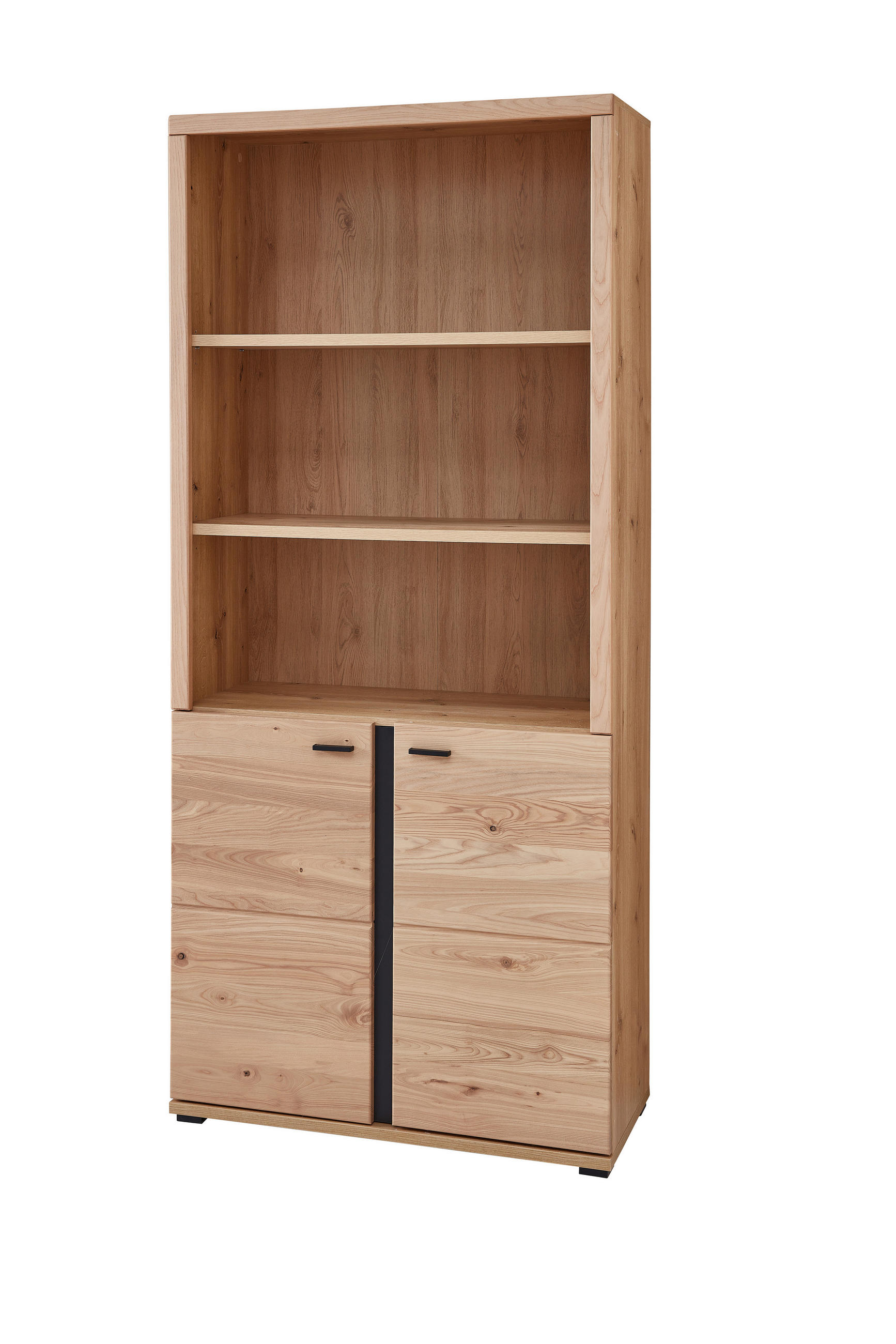 AKTENSCHRANK Schwarz, Eschefarben, Eiche Artisan  - Eschefarben/Schwarz, MODERN, Holzwerkstoff (90/203/38cm) - MID.YOU