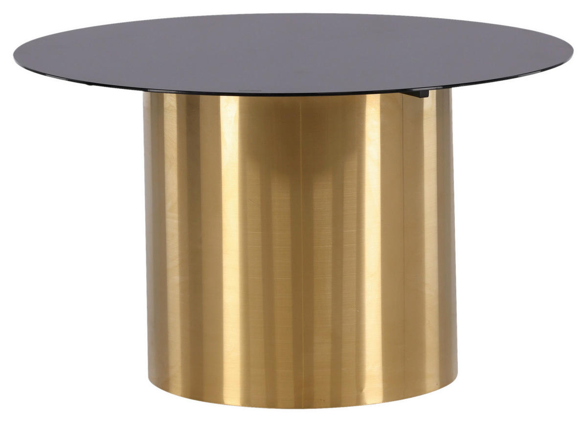 SOFFBORD i metall, glas 80/80/46 cm  - svart/guldfärgad, Design, metall/glas (80/80/46cm) - Livetastic