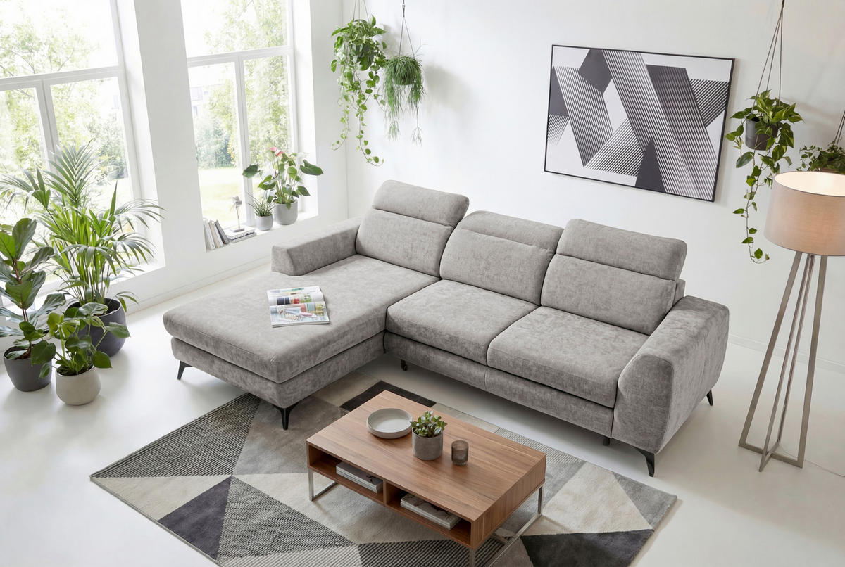 ROHOVÁ SEDAČKA, textil, cappuccino - černá/cappuccino, Basics, kov/textil (191/264cm) - Livetastic