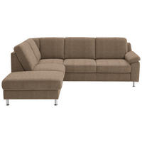 ECKSOFA in Webstoff Hellbraun  - Hellbraun/Alufarben, Konventionell, Textil/Metall (200/241cm) - Beldomo System