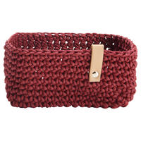 COȘ DECORATIV - roșu burgund, Basics, plastic (18/8/11cm)