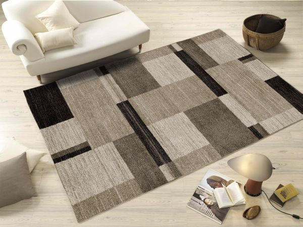 WEBTEPPICH 160/230 cm Palazzo Bloc Braun, Beige  - Beige/Braun, KONVENTIONELL, Textil (160/230cm) - Novel