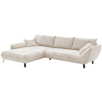 ECKSOFA in texture beige  - beige/noir, Design, textile/métal (205/324cm) - Livetastic