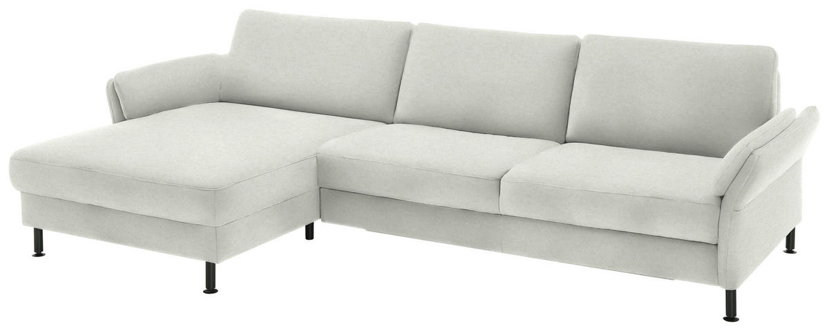 ECKSOFA  in Chenille, Flachgewebe Naturfarben  175/316 cm  - Schwarz/Naturfarben, Design, Textil/Metall (175/316cm) - Dieter Knoll