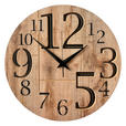 WANDUHR 57 cm   - Kastanieneichefarben/Schwarz, Basics, Holzwerkstoff/Kunststoff (57cm) - Ambia Home