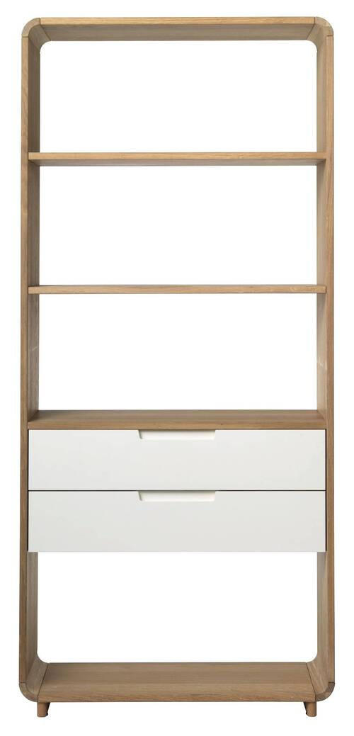 REGAL Weiß, Eichefarben  82/194/30 cm  - Eichefarben/Weiß, Design, Holzwerkstoff (82/194/30cm) - Novel