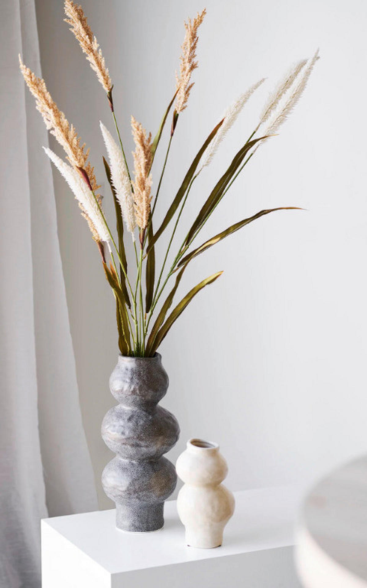 VASE Vase 33,5 cm  - Dunkelgrau, Basics, Keramik (14,5/33,5cm)