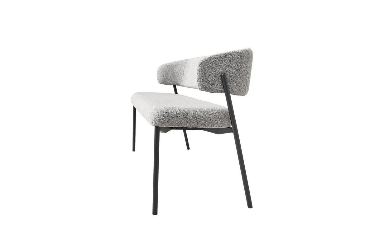 SITZBANK in Metall, Textil Grau  - Schwarz/Grau, MODERN, Textil/Metall (203/80/56cm) - Schöner Wohnen