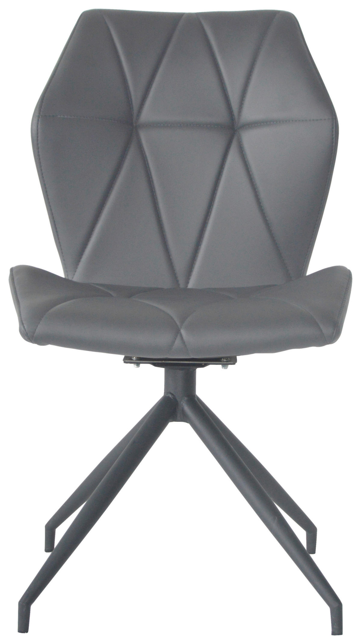 STUHL-SET 2 Stück  in Stahl Lederlook  - Schwarz/Grau, KONVENTIONELL, Textil/Metall (52/90,5/62cm) - MID.YOU