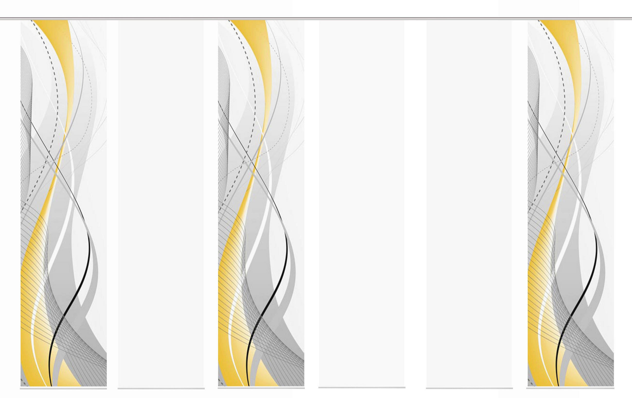 FLÄCHENVORHANG  6 Stück  halbtransparent   60/245 cm  - Gelb/Hellgelb, Design, Textil (60/245cm)