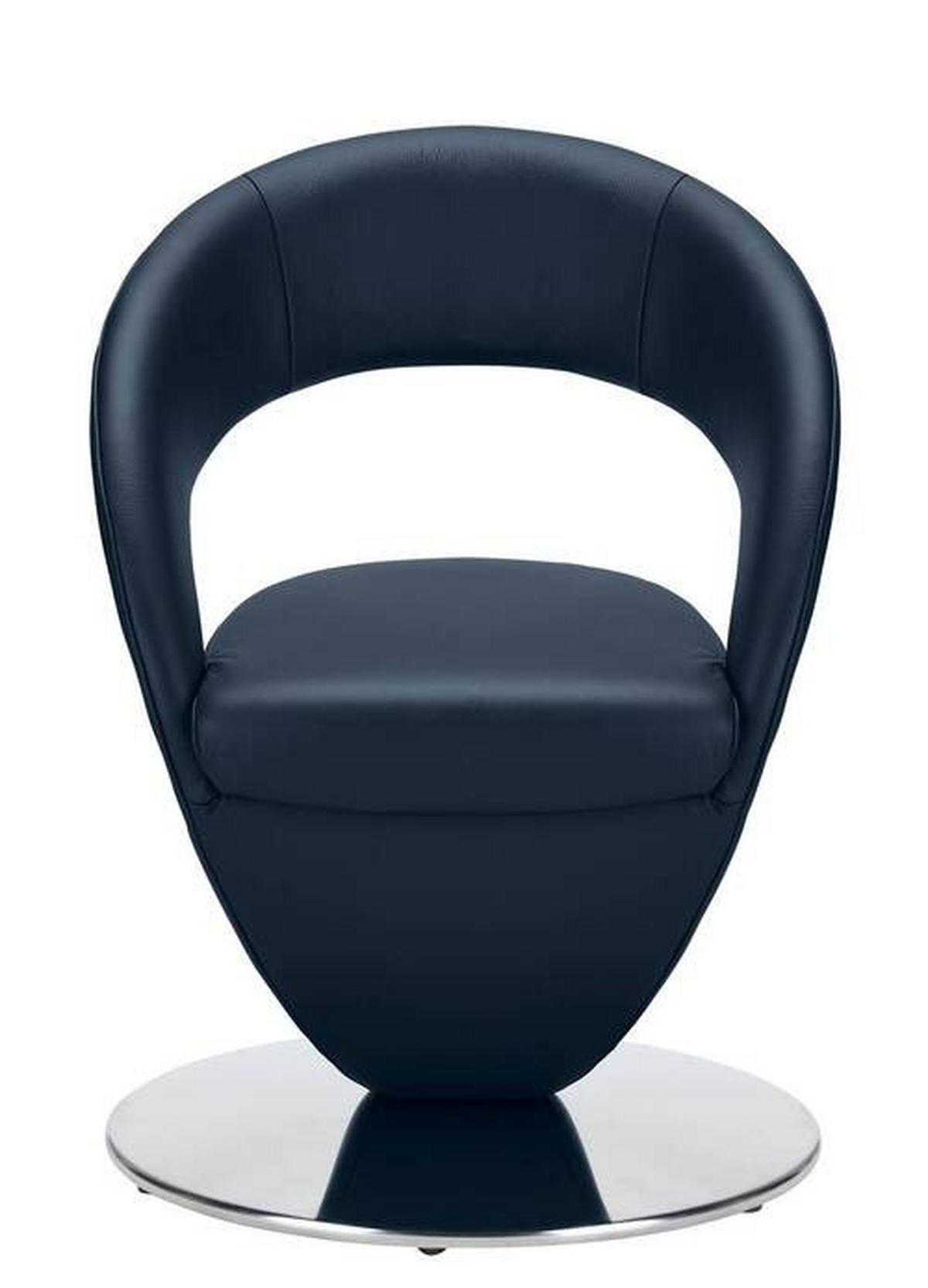 STUHL drehbar - Edelstahlfarben/Dunkelblau, Design, Textil/Metall (62/86/61cm) - Moderano
