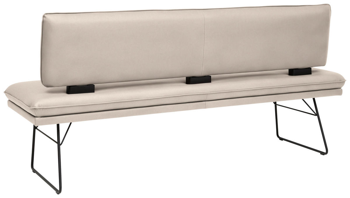 SITZBANK in Metall, Textil Creme, Schwarz  - Creme/Schwarz, Design, Textil/Metall (195/91/65cm) - Dieter Knoll