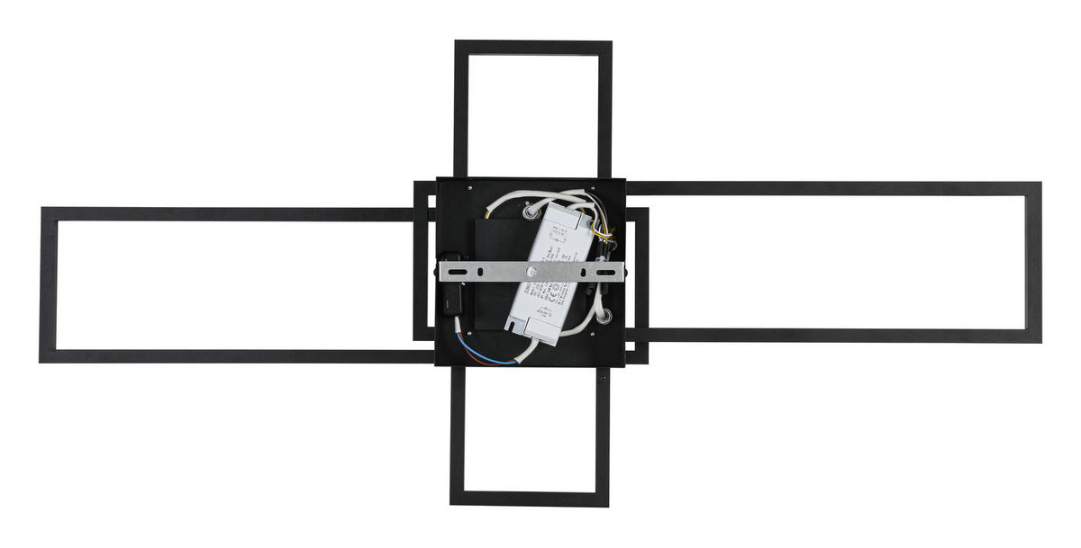 LED PLAFONJERA  - bela/crna, Trendi, metal/plastika (98/51/9cm) - Novel