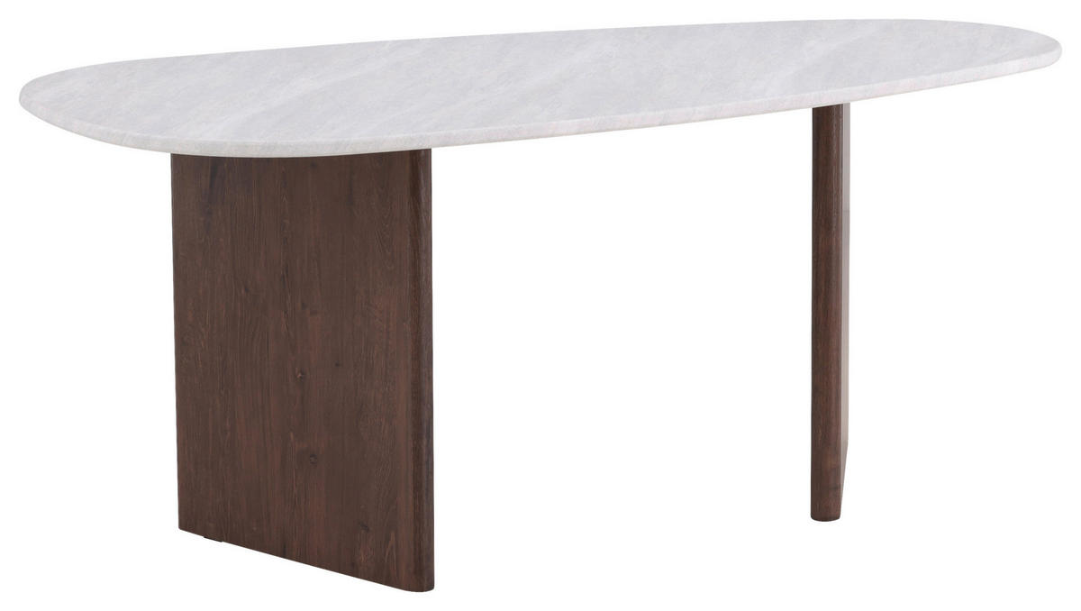 ESSTISCH furniert oval Hellgrau, Mokka  - Hellgrau/Mokka, Design, Holzwerkstoff (180/90/75cm) - Livetastic