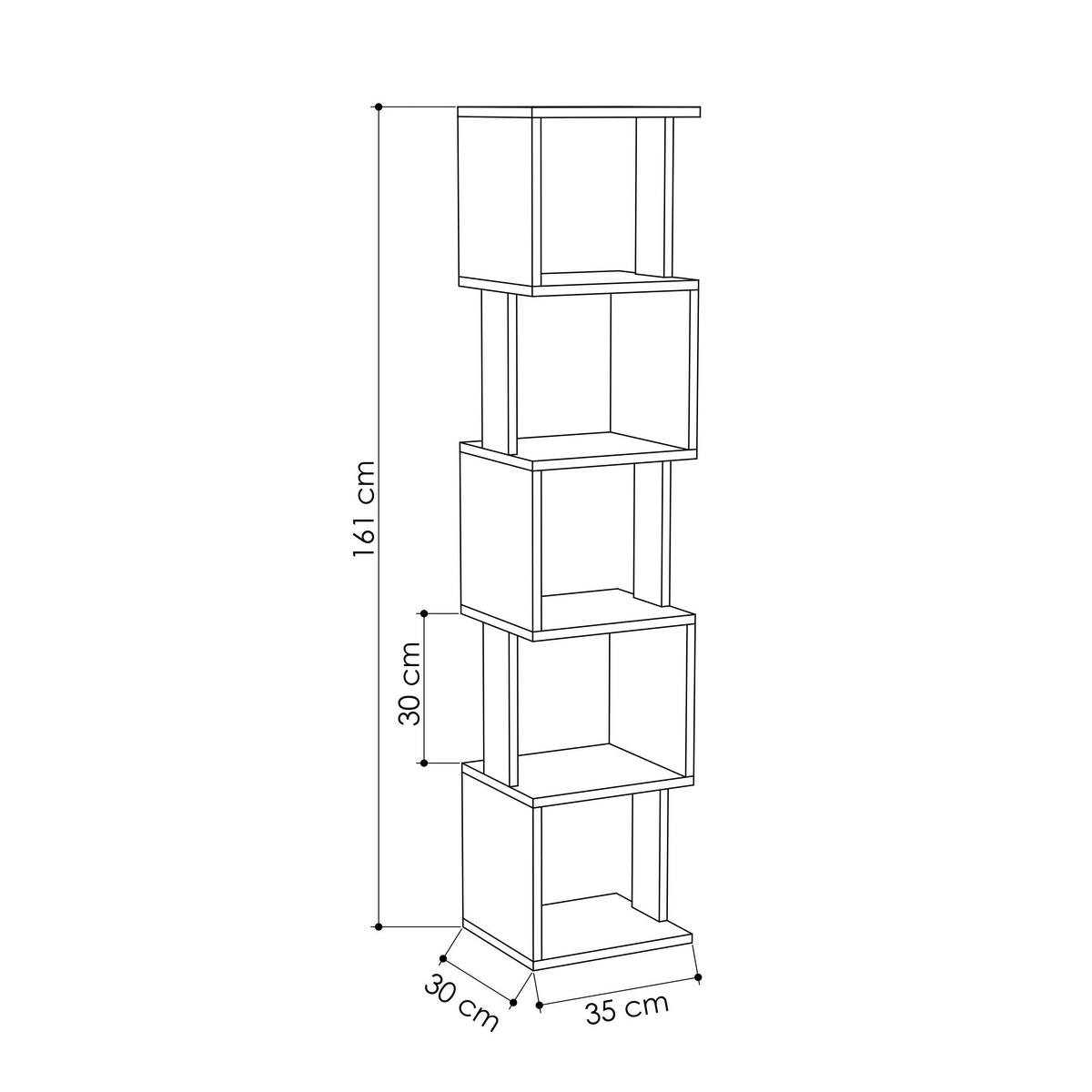 BÜCHERWAND  35/161/30 cm Beige  - Beige, Design, Holzwerkstoff (35/161/30cm) - Livetastic