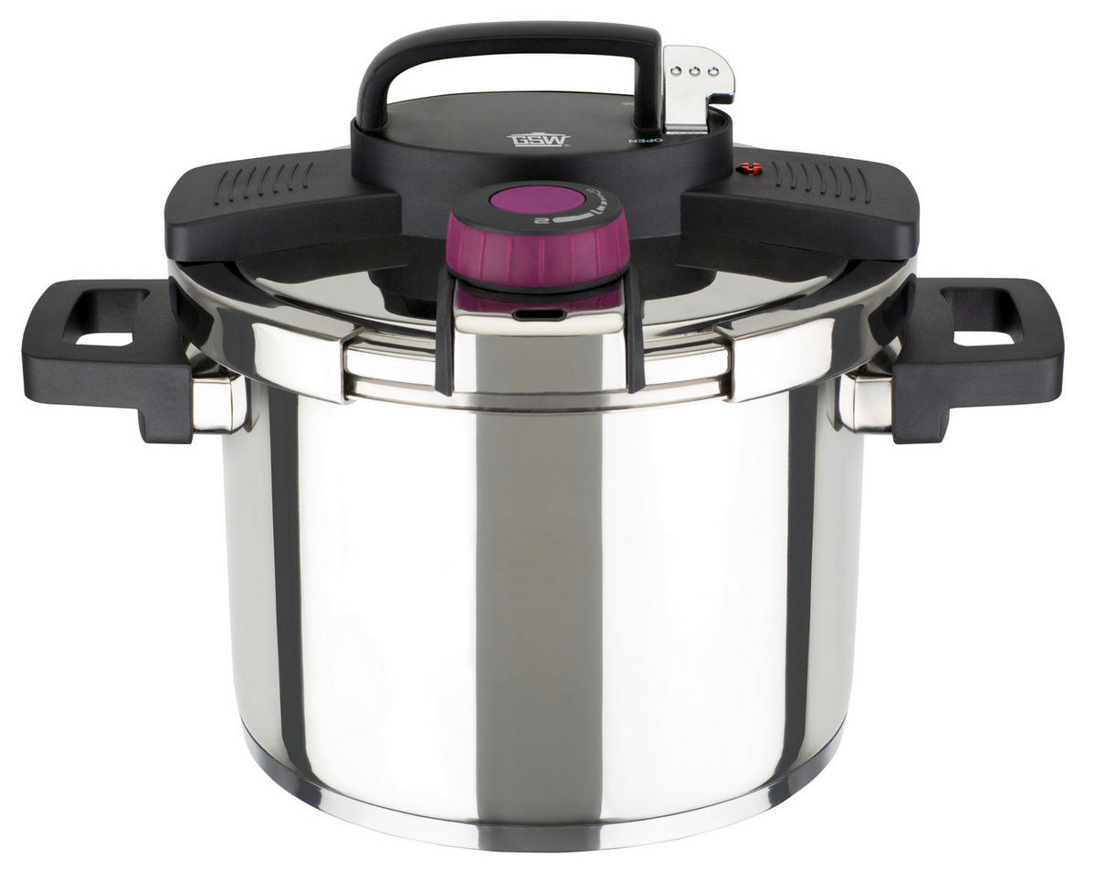 SCHNELLKOCHTOPF  EASY CLICK 6 l 22 cm  - Edelstahlfarben, Basics, Metall (22cm) - GSW