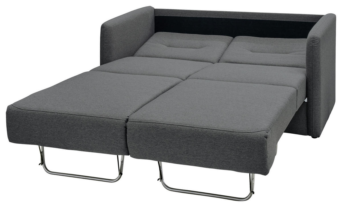 SCHLAFSOFA Mikrofaser Anthrazit  - Anthrazit/Schwarz, KONVENTIONELL, Holz/Kunststoff (147/89/87cm) - Livetastic