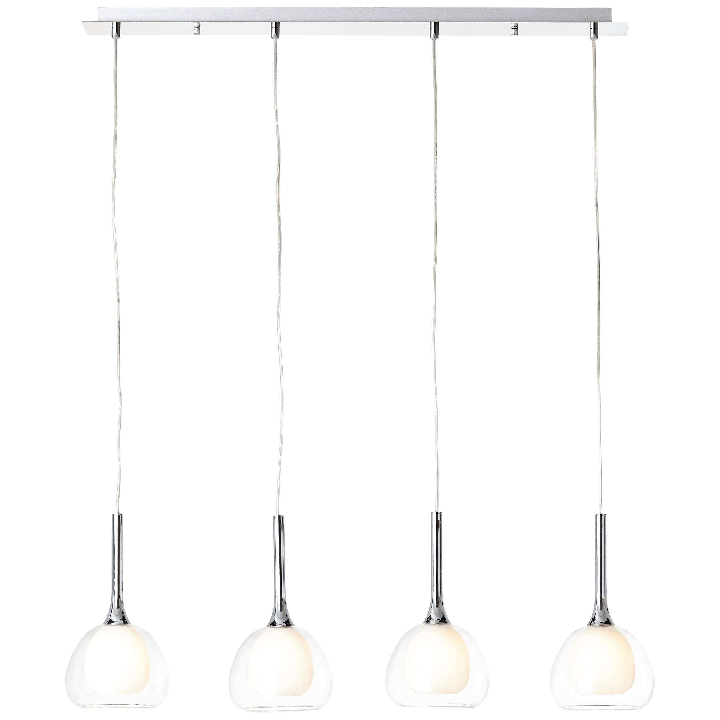 HÄNGELEUCHTE 91/120 cm   - Chromfarben/Weiß, KONVENTIONELL, Glas/Metall (91/120cm) - Brilliant
