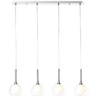 HÄNGELEUCHTE 91/120 cm  - Chromfarben/Weiß, KONVENTIONELL, Glas/Metall (91/120cm)