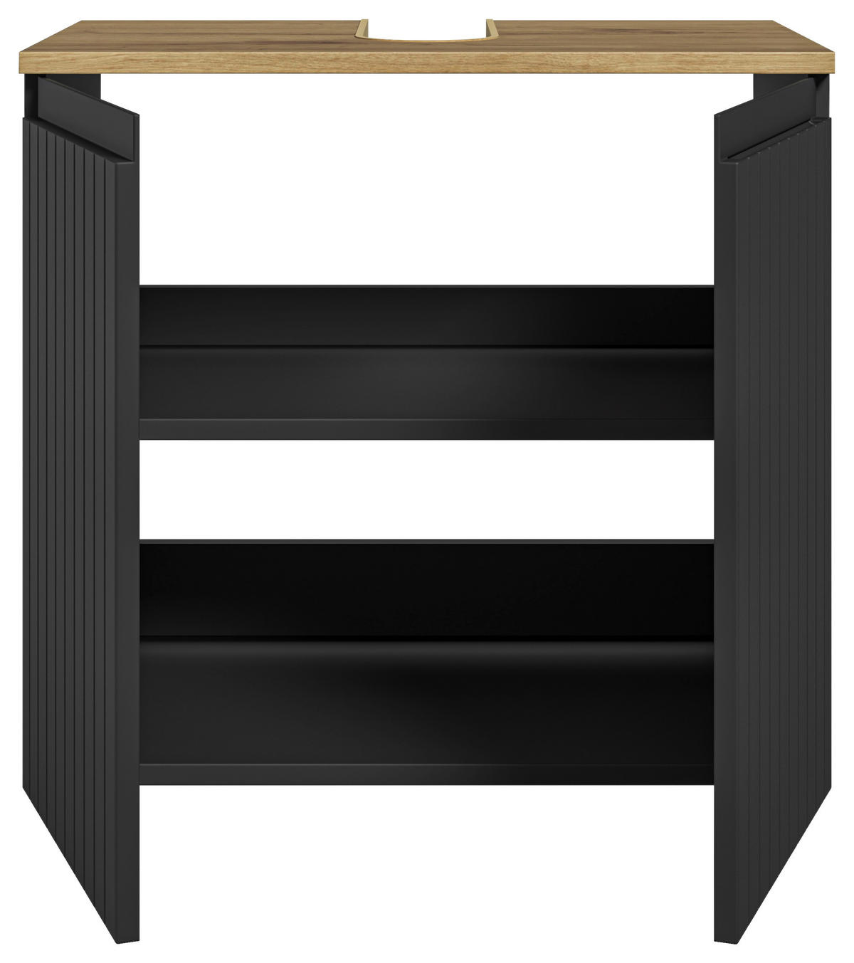 WASCHBECKENUNTERSCHRANK 60/57/36 cm  - Eichefarben/Schwarz, MODERN, Holzwerkstoff/Kunststoff (60/57/36cm) - MID.YOU