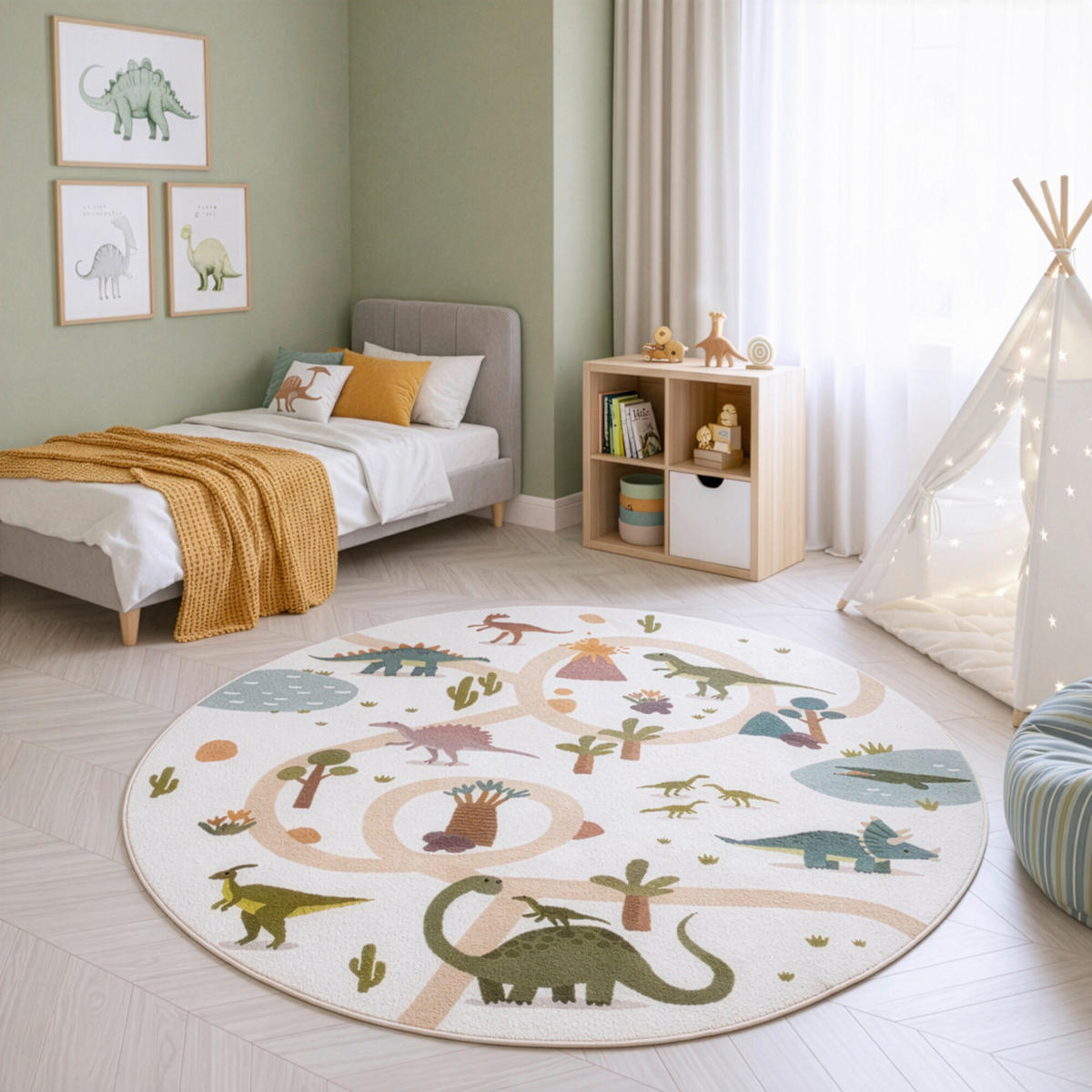KINDERTEPPICH  Wohnzimmer 200/200 cm COCO Creme rund  - Creme, Trend, Kunststoff/Textil (200/200cm) - Ayyildiz 
