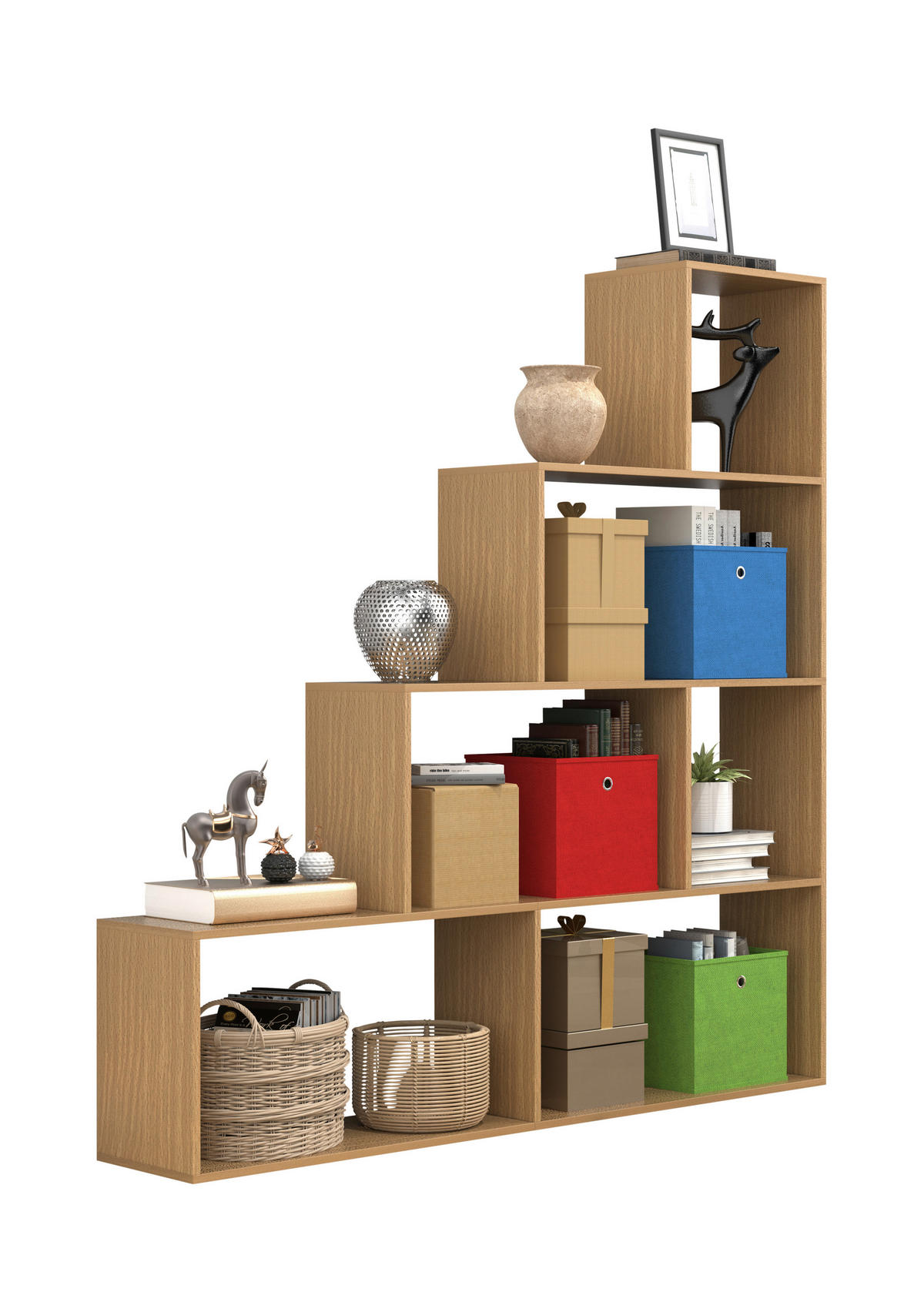 REGAL  155/163/29 cm Buchefarben  - Buchefarben, Basics, Holzwerkstoff (155/163/29cm) - MID.YOU