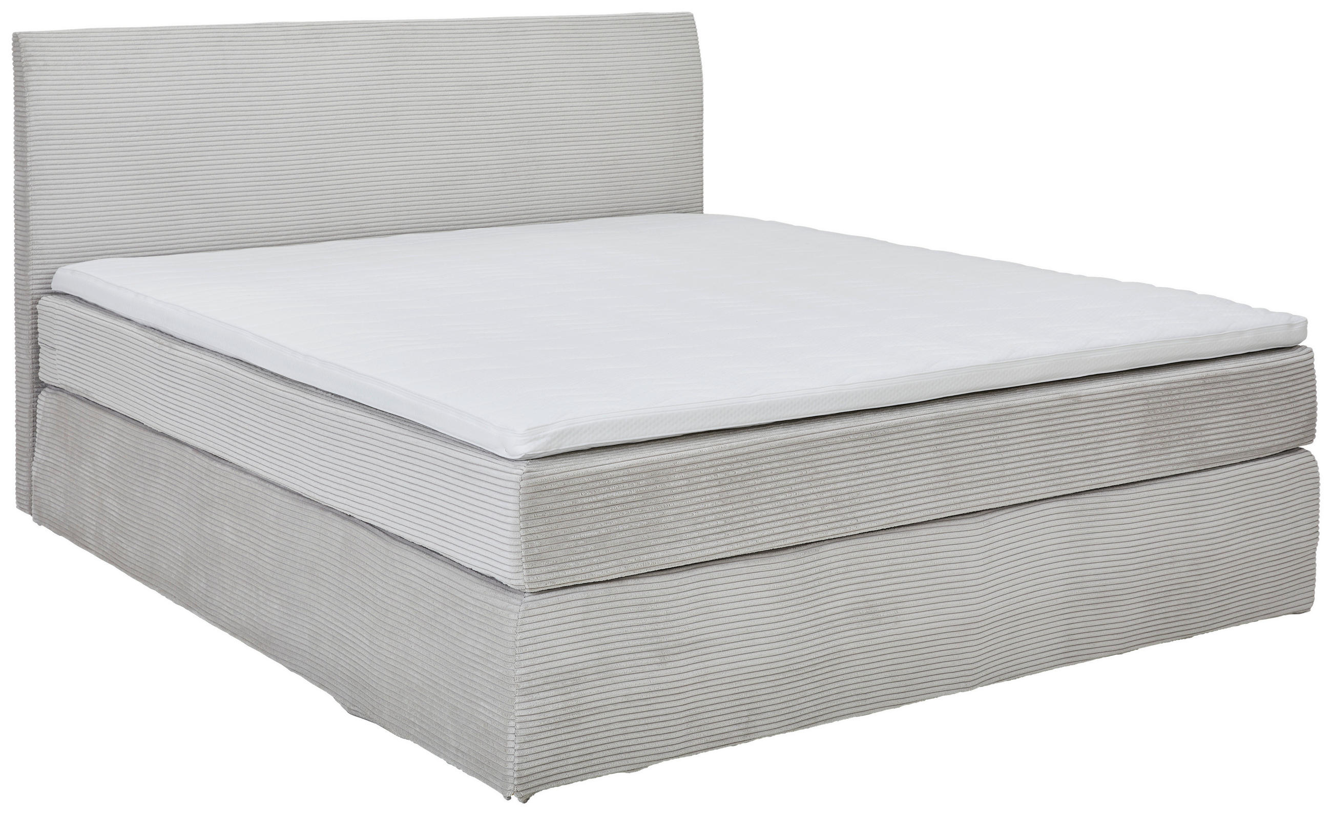 BOXSPRINGBETT 180/200 cm  in Hellgrau  - Hellgrau/Schwarz, KONVENTIONELL, Holz/Textil (180/200cm) - Boxxx