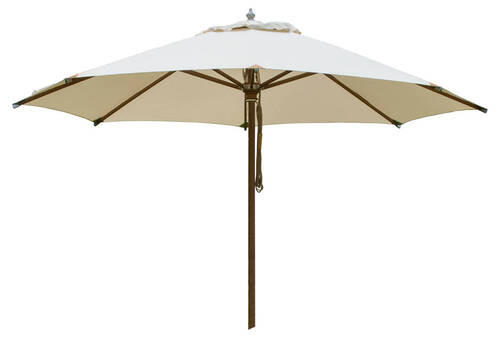 SONNENSCHIRM 350 cm Beige  - Dunkelbraun/Beige, LIFESTYLE, Holz/Textil (350/350cm) - Zebra 