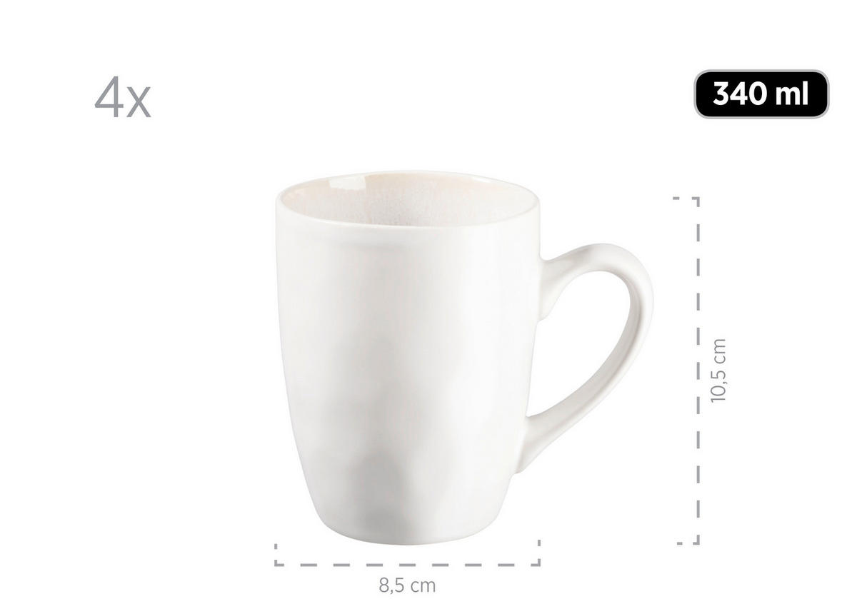 KOMBISERVICE Frozen 16-teilig  - Weiß, Basics, Keramik (34,7/32/35cm) - Mäser