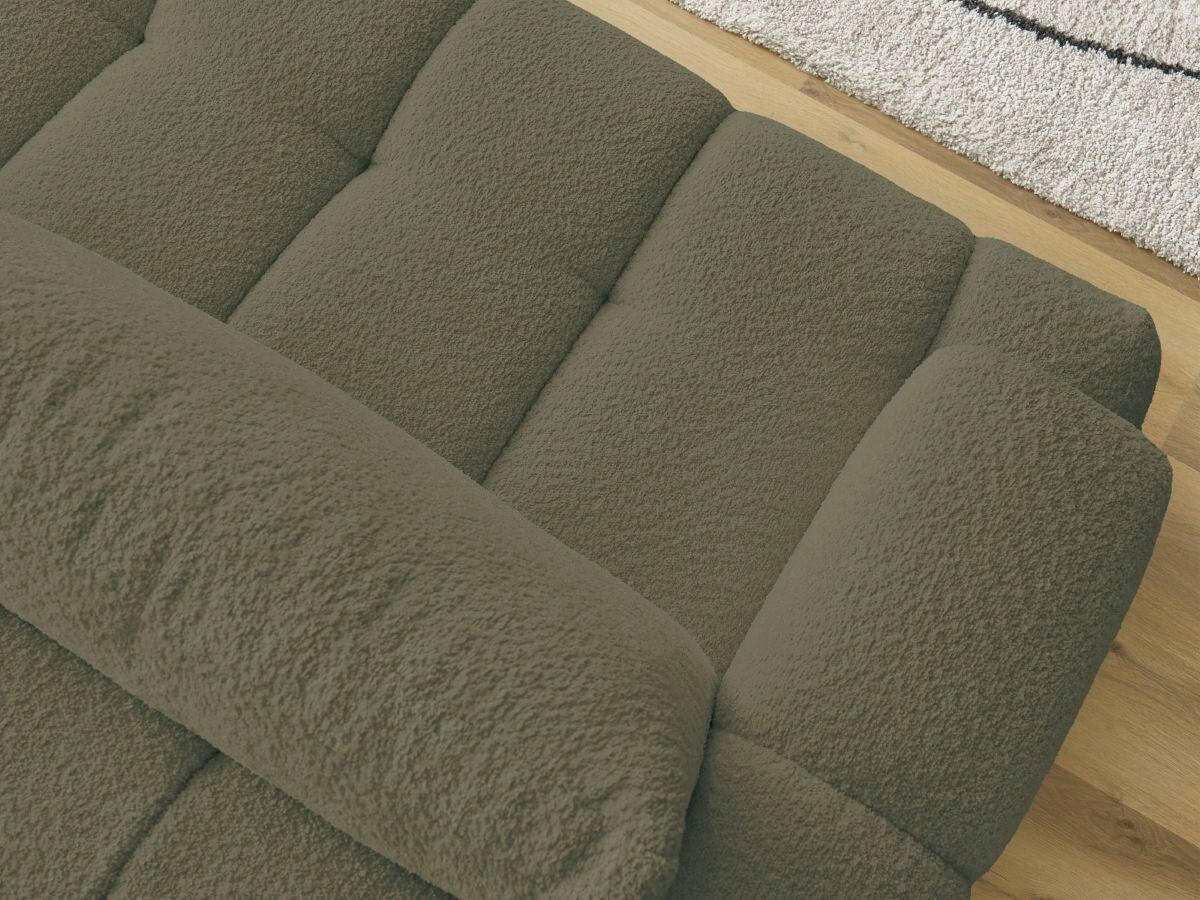 SCHLAFSOFA FUJI Bouclé Grün  inkl.  - Schwarz/Grün, MODERN, Kunststoff/Textil (251/113/88cm)