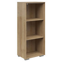 AKTENREGAL Eichefarben  - Eichefarben/Silberfarben, KONVENTIONELL, Holzwerkstoff/Kunststoff (43/110/37cm) - Voleo