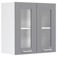 KÜCHENOBERSCHRANK 80/60/31 cm  in Anthrazit, Weiss  - Weiss/Anthrazit, Trend, Glas/Holzwerkstoff (80/60/31cm) - MID.YOU