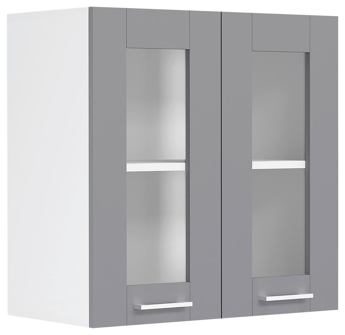 KÜCHENOBERSCHRANK 80/60/31 cm  in Anthrazit, Weiss  - Weiss/Anthrazit, Trend, Glas/Holzwerkstoff (80/60/31cm) - MID.YOU