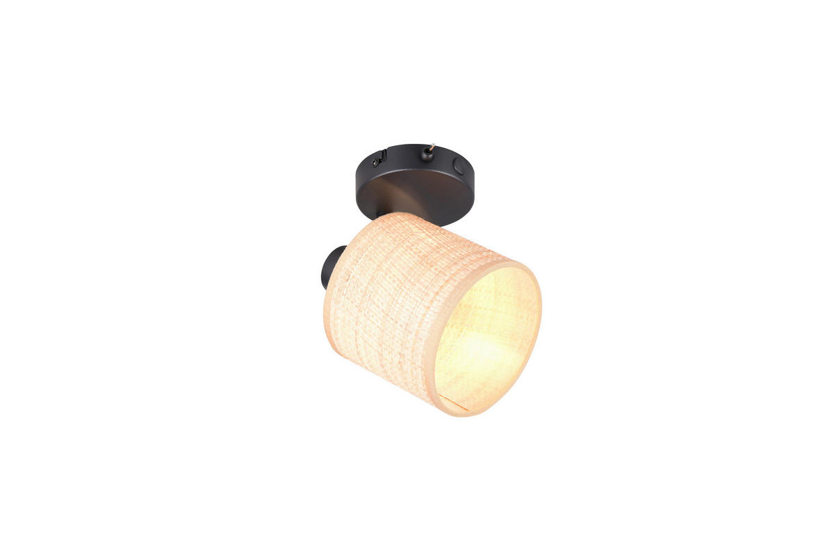 STRAHLER 10/22,5/17,6 cm  - Schwarz/Naturfarben, Natur, Textil/Metall (10/22,5/17,6cm)