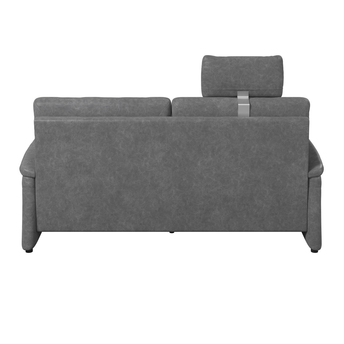 3,5-SITZER Mikrofaser Dunkelgrau  - Dunkelgrau/Schwarz, KONVENTIONELL, Kunststoff/Textil (205/98/91cm) - Elegando