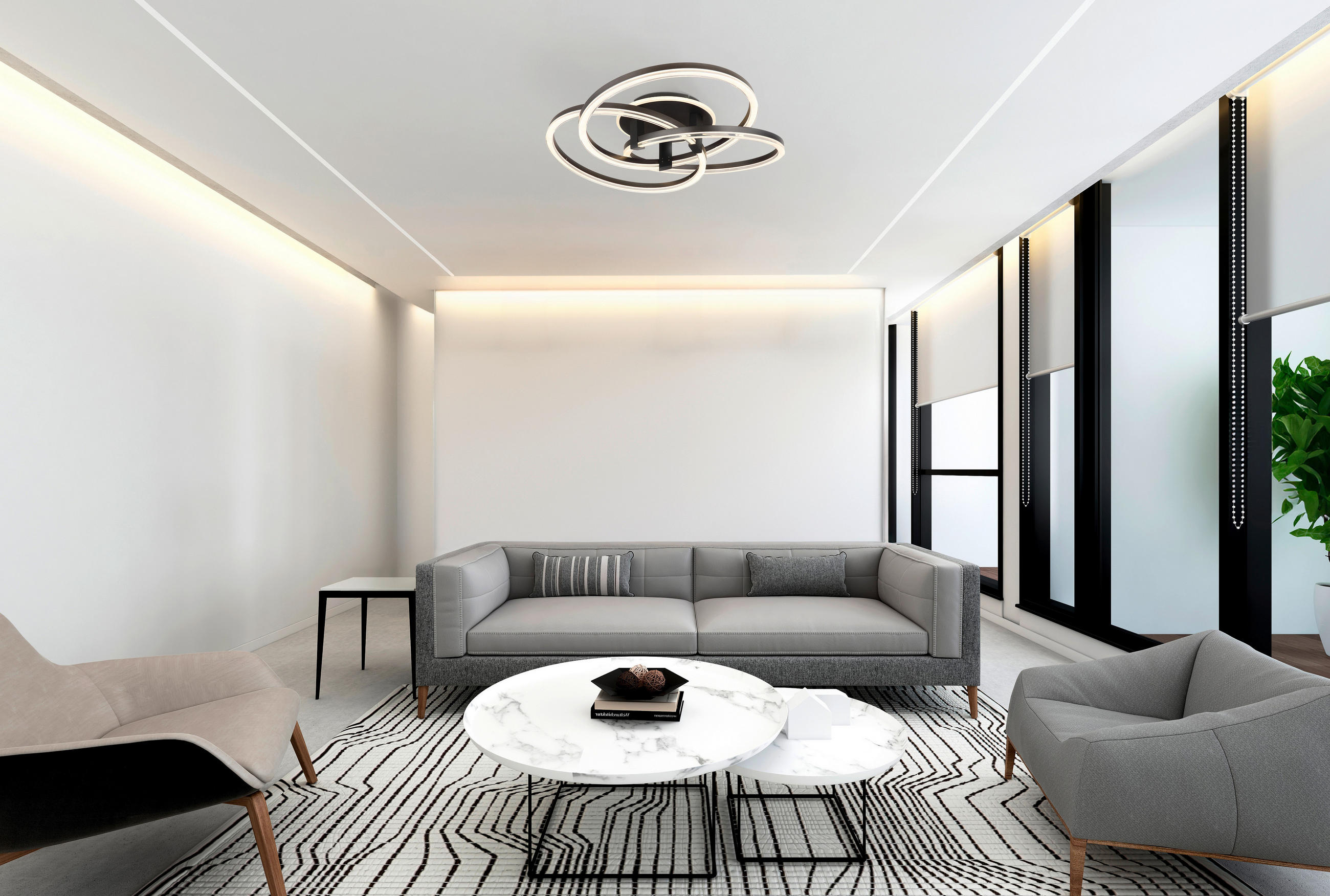 LED-DECKENLEUCHTE  78/25 cm    - Klar/Weiss, Design, Kunststoff/Metall (78/25cm) - Globo