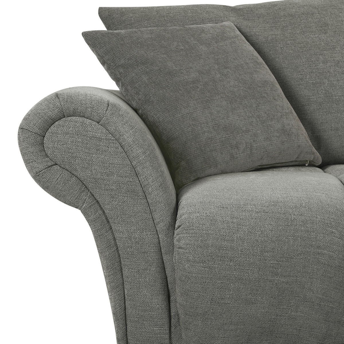 BIGSOFA in Flachgewebe Olivgrün, Grau  - Schwarz/Olivgrün, Konventionell, Holz/Textil (290/78/115cm) - Carryhome