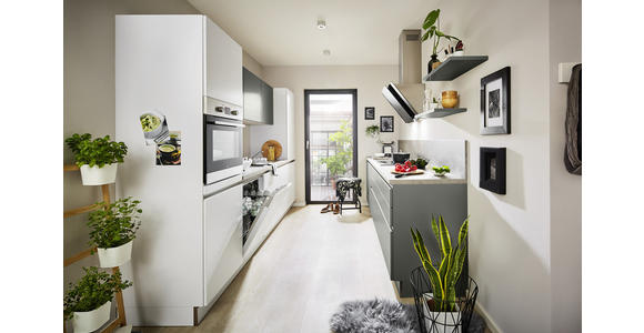 EINBAUKÜCHE - Weiß/Grau, Design, Holzwerkstoff - Dieter Knoll