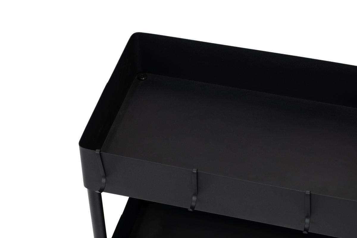 SERVIERWAGEN Schwarz  - Schwarz, MODERN, Kunststoff/Metall (40/64/22cm) - PBJ