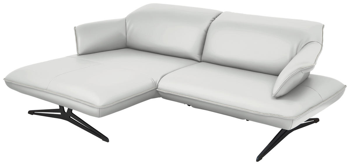 ECKSOFA in Echtleder Weiss  - Weiss/Beige, Design, Leder/Metall (169/252cm) - Koinor